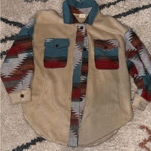 Women's Beige and Multicolor Jacket